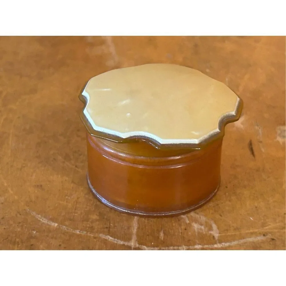 Vintage Bakelite Butterscotch Pearly Nose Powder Container Vanity Trinket Box (8